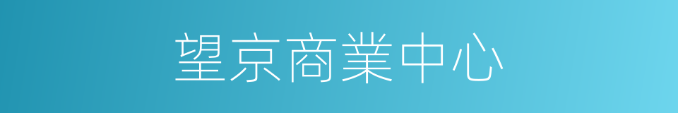 望京商業中心的同義詞
