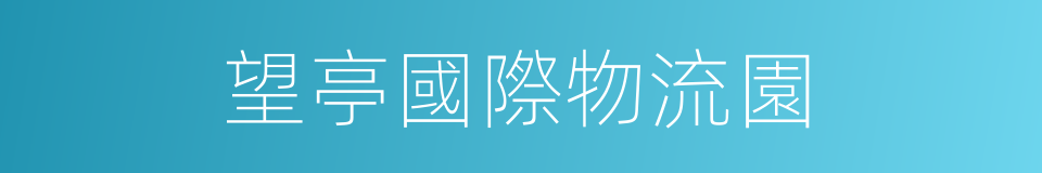 望亭國際物流園的同義詞