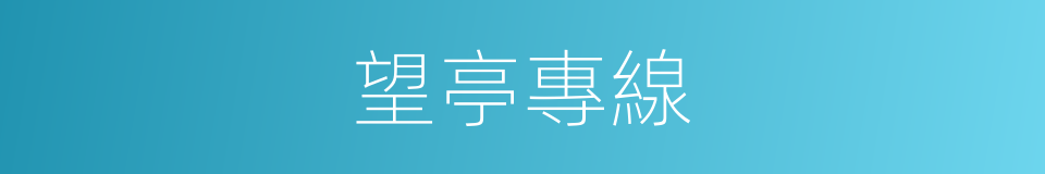 望亭專線的同義詞