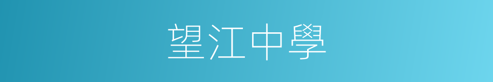 望江中學的同義詞