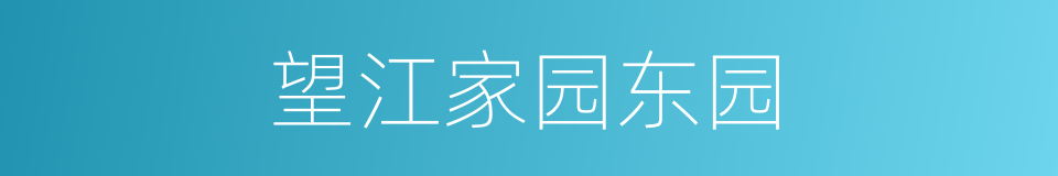 望江家园东园的同义词