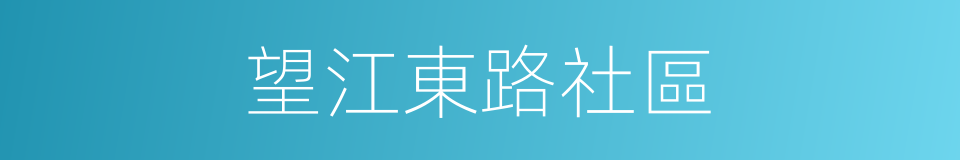 望江東路社區的同義詞