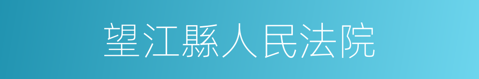 望江縣人民法院的同義詞