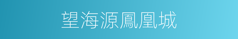 望海源鳳凰城的同義詞