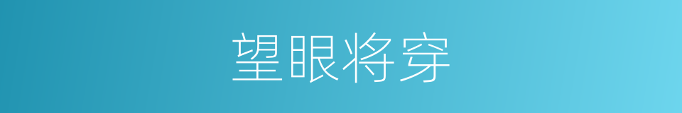 望眼将穿的意思