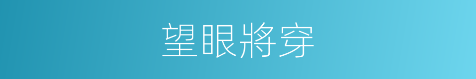 望眼將穿的意思