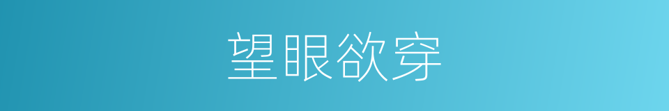 望眼欲穿的意思