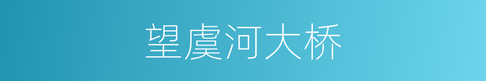 望虞河大桥的同义词