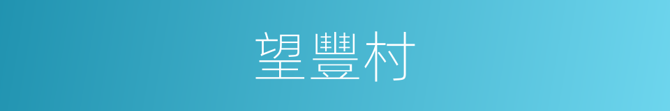 望豐村的同義詞