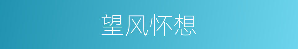 望风怀想的意思