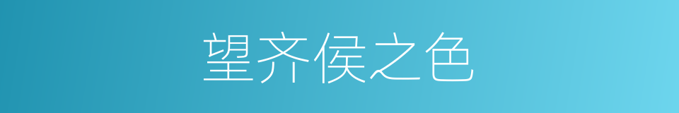 望齐侯之色的同义词