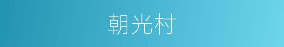 朝光村的同义词