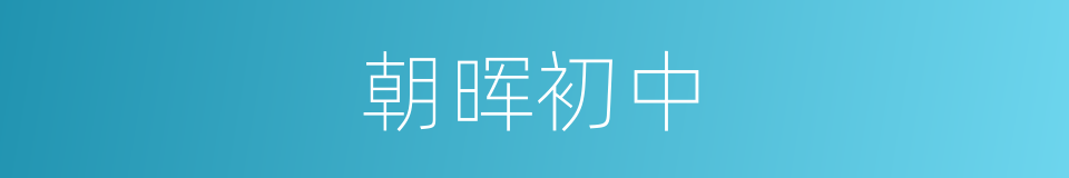 朝晖初中的同义词