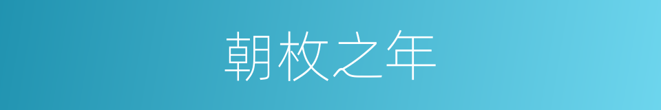 朝枚之年的意思