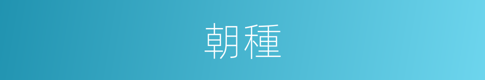 朝種的意思