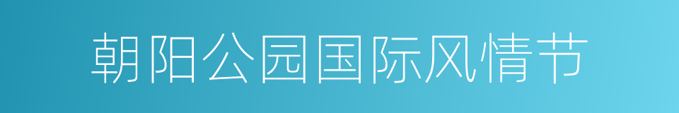 朝阳公园国际风情节的同义词