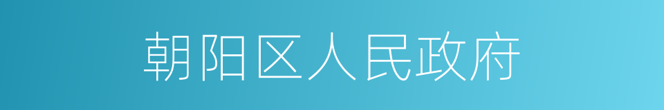 朝阳区人民政府的同义词