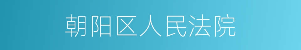 朝阳区人民法院的同义词