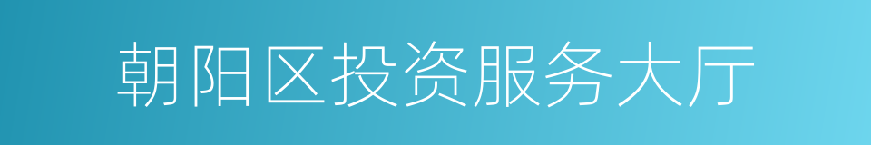 朝阳区投资服务大厅的同义词