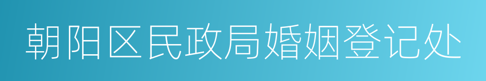 朝阳区民政局婚姻登记处的同义词