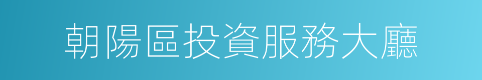 朝陽區投資服務大廳的同義詞