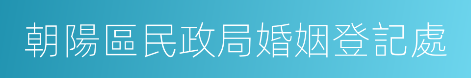 朝陽區民政局婚姻登記處的同義詞