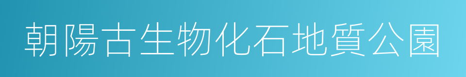 朝陽古生物化石地質公園的同義詞