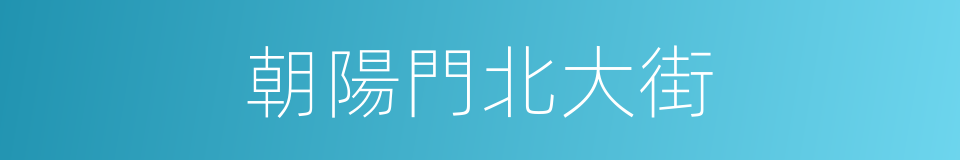 朝陽門北大街的意思