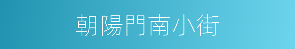 朝陽門南小街的同義詞