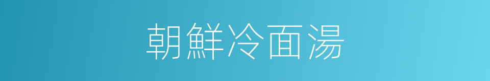 朝鮮冷面湯的同義詞