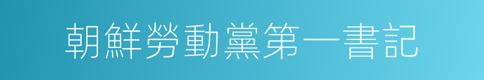 朝鮮勞動黨第一書記的同義詞