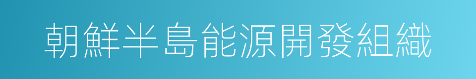 朝鮮半島能源開發組織的同義詞