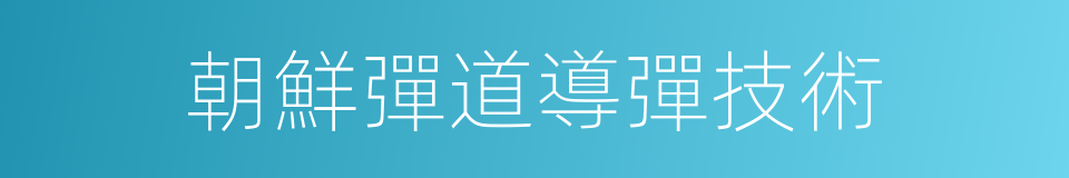 朝鮮彈道導彈技術的同義詞