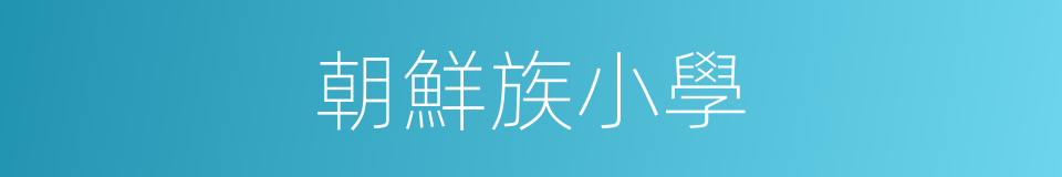 朝鮮族小學的同義詞