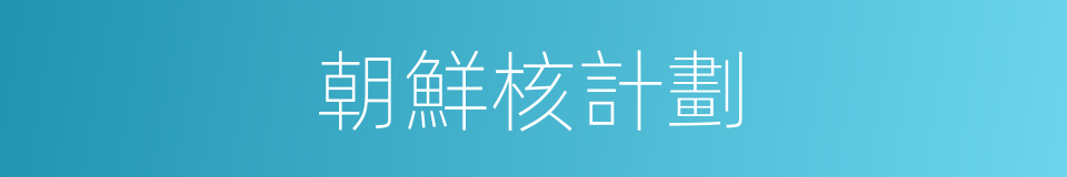 朝鮮核計劃的同義詞