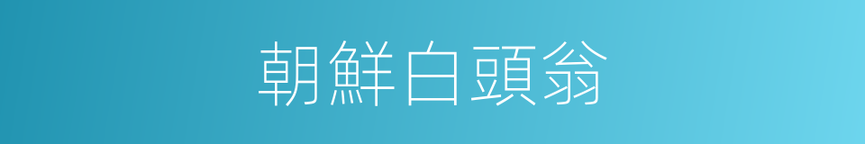 朝鮮白頭翁的同義詞