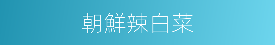 朝鮮辣白菜的同義詞