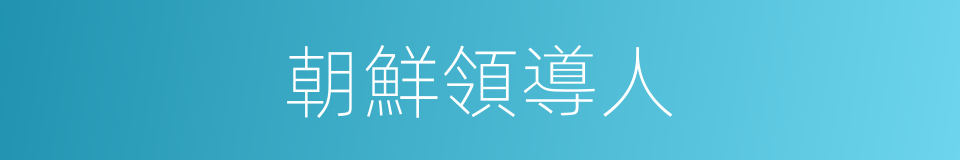 朝鮮領導人的同義詞