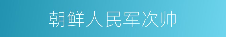 朝鲜人民军次帅的同义词