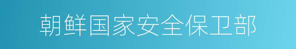 朝鲜国家安全保卫部的同义词