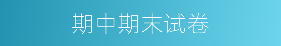 期中期末试卷的同义词