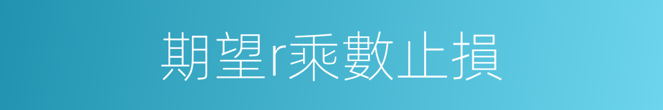 期望r乘數止損的同義詞