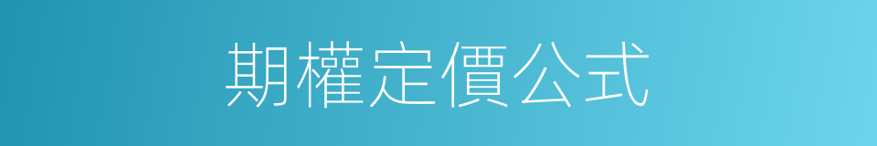 期權定價公式的同義詞