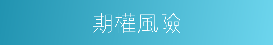 期權風險的同義詞