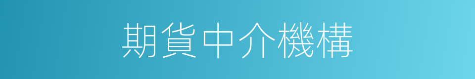 期貨中介機構的同義詞