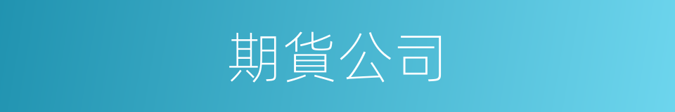 期貨公司的同義詞