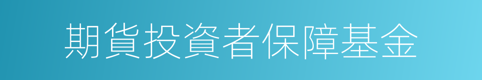 期貨投資者保障基金的同義詞