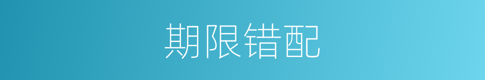 期限错配的同义词