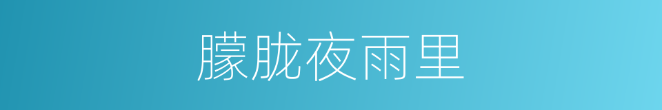 朦胧夜雨里的意思