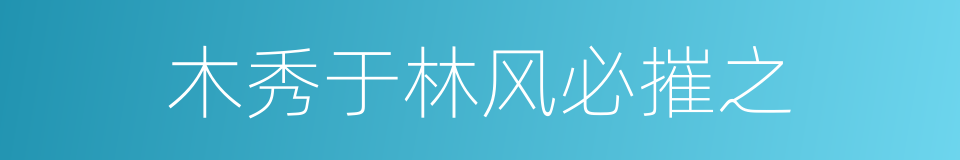 木秀于林风必摧之的同义词